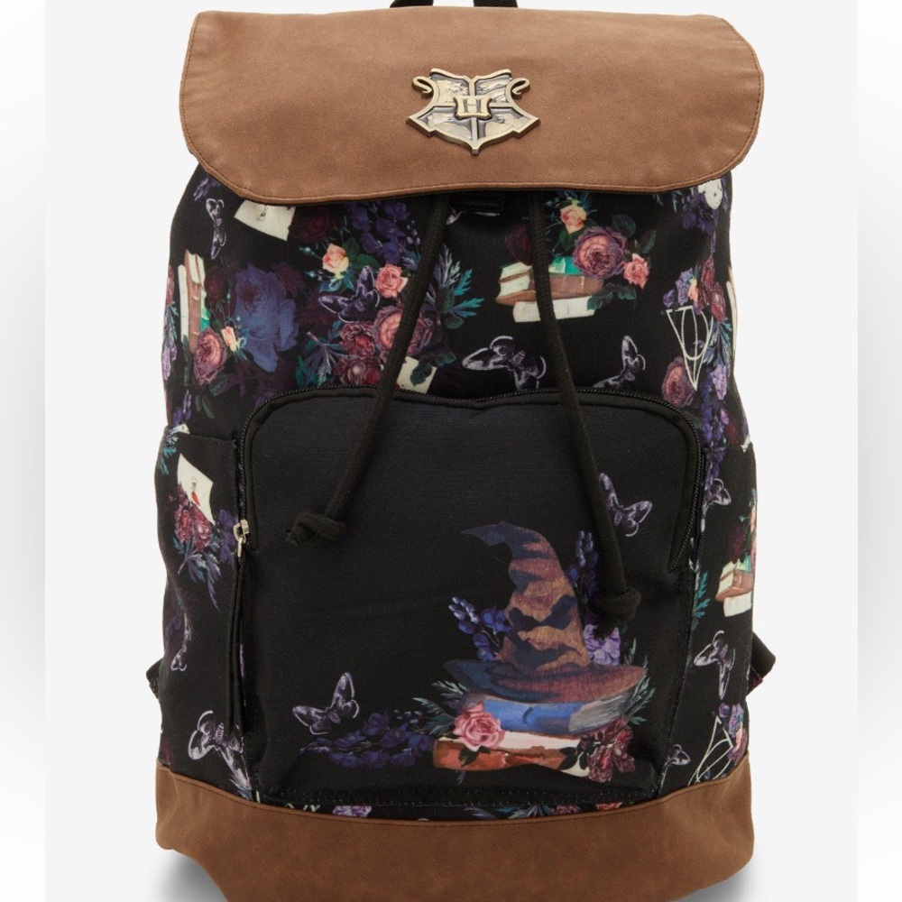 Harry Potter Dark‎ Floral Icon Slouch Backpack Hot Topic
